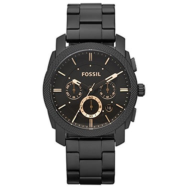 Fossil Machine uhr für Herren, Chronographenwerk mit Edelstahl- oder Lederarmband, Schwarz und Roségoldton, 42 im Sale